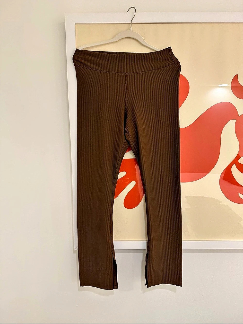 Old Navy - Go-Dry Powersoft Ribbed Leggings in Brown Size Large Like New